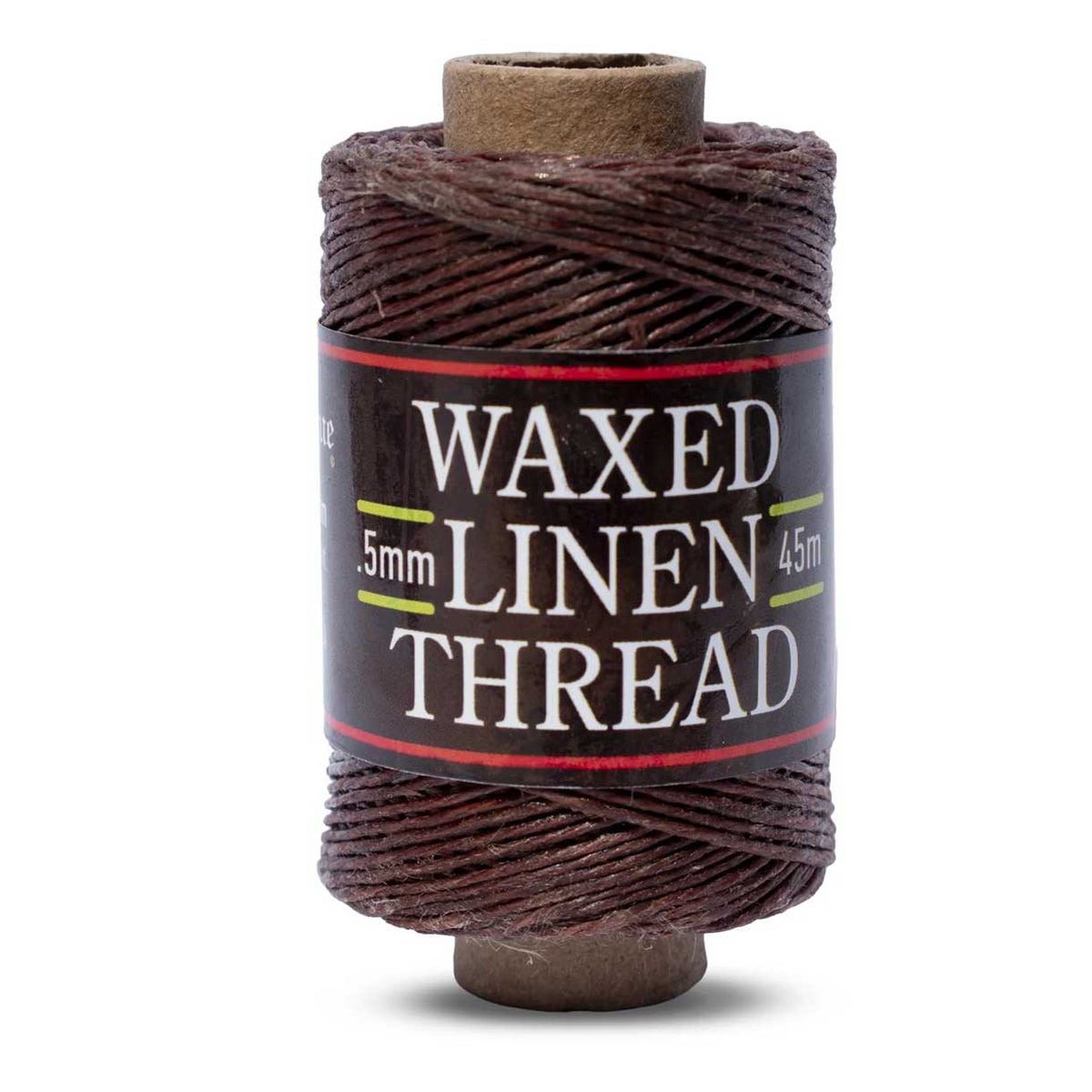 0.5 mm (1/64") Brown Natural 3 Ply Round Linen Thread/Cord w/Beeswax Coating 45 m (147.5 ft) Hemptique