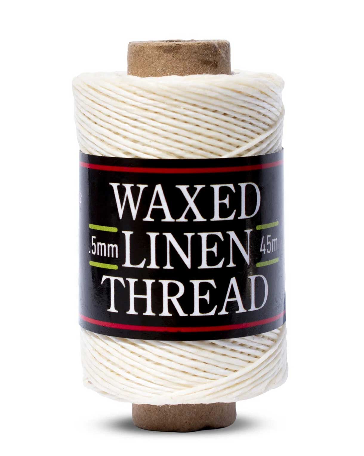 0.5 mm (1/64") Natural/Off White 3 Ply Linen Thread/Cord w/Beeswax Coating 45 m (147.5 ft)