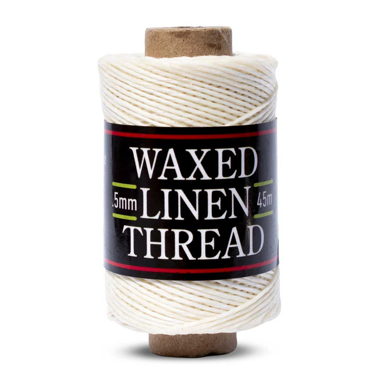 0.5 mm (1/64") Natural/Off White 3 Ply Round Linen Thread/Cord w/Beeswax Coating 45 m (147.5 ft) Hemptique