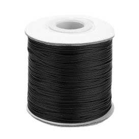 0.5 mm Black Round Waxed Polyester Cord/Thread 169.5 yd (155 m) 280-
