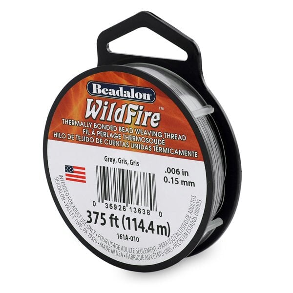 0.15 mm (.006") Gray Wildfire 10 lb Thread 45 m (50 yd) USA Made Beadalon