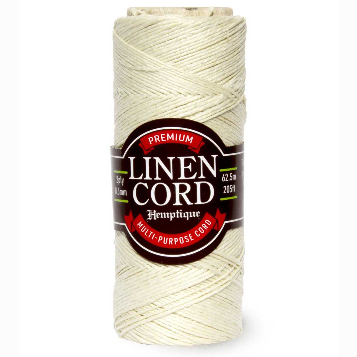 0.5 mm (1/64") White Premium Round Linen Twine/Cord 62.5 m (205 ft ...