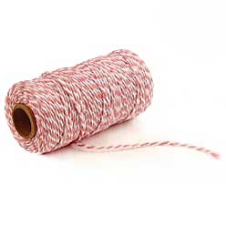 2 mm (5/64") Light Coral/White Cotton Macrame Cord 100 m (109.3 yd) 280-