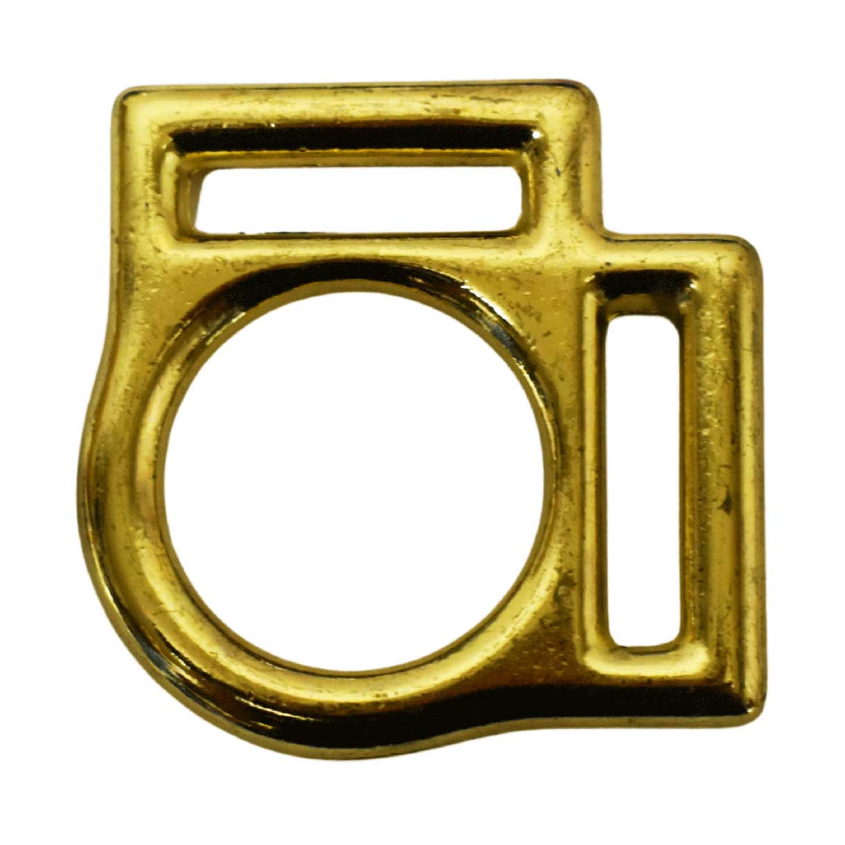 1 Inch 2 Sided Zinc w/Brass Polished Finish Halter Square (1 Pack) - Paracord Galaxy