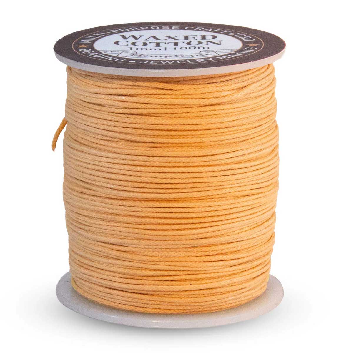 1 mm (3/64") Natural Round Waxed Cotton Cord/Thread Spool 100 m (328 ft) Hemptique
