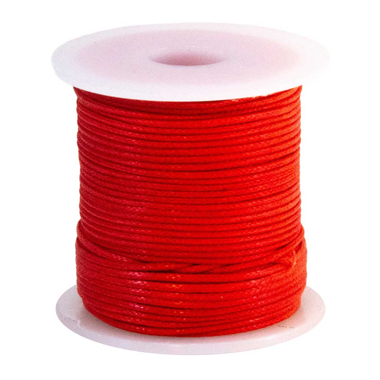 1 mm (3/64") Red Round Waxed Cotton Thread Spool 22.75 m (75 ft) Hemptique