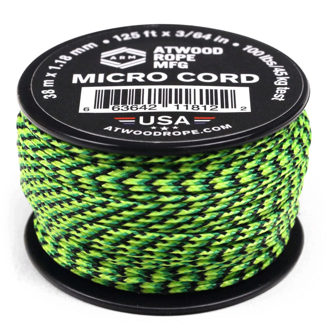 1.18 mm (3/64") Micro Cord Gecko Made in the USA Polyester/Nylon (125 ft) Atwood Rope MFG