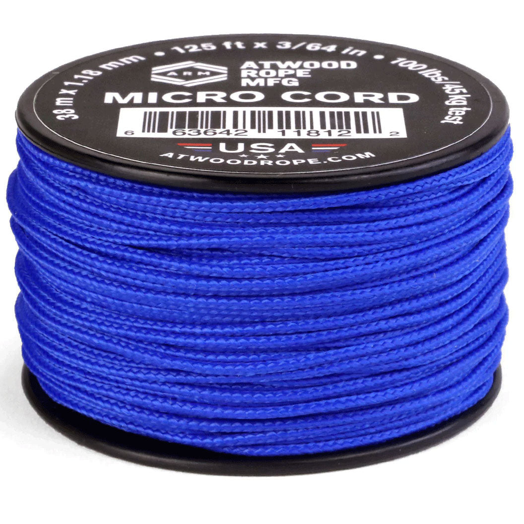 1.18 mm (3/64") Micro Cord Ultra Marine Blue Made in the USA Polyester/Nylon (125 ft)