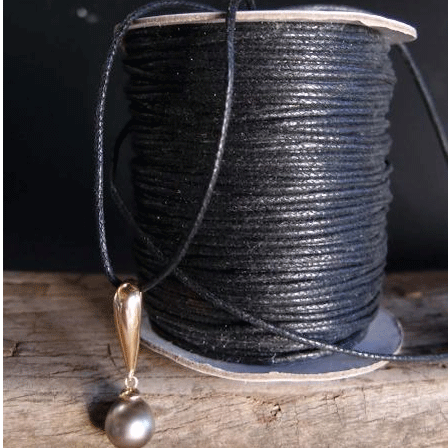 1.5 mm (1/16") Black Waxed Cotton Thread/Cord Spool 168-1060