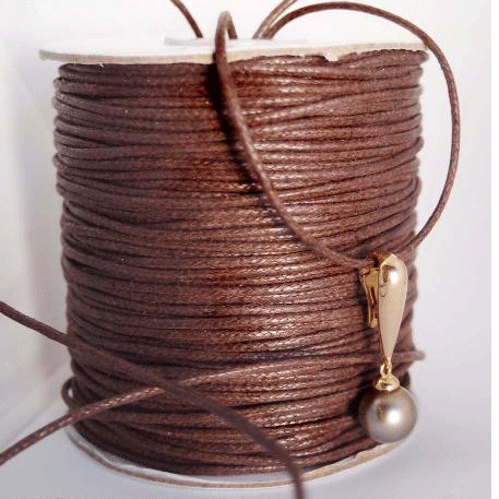 1.5 mm (1/16") Dark Brown Round Waxed Cotton Cord Spool 91.5 m (300 ft) Harvest Imports