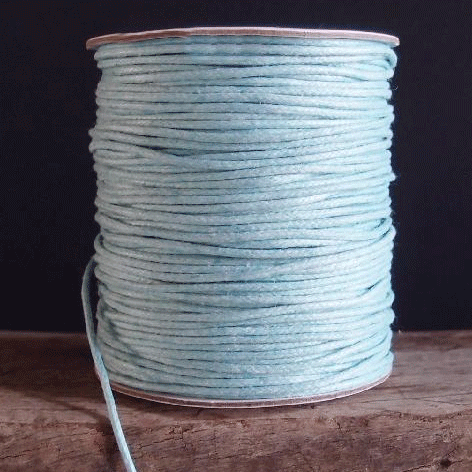 1.5 mm (1/16") Light Blue Round Waxed Cotton Cord Spool 91.5 m (300 ft) Harvest Imports