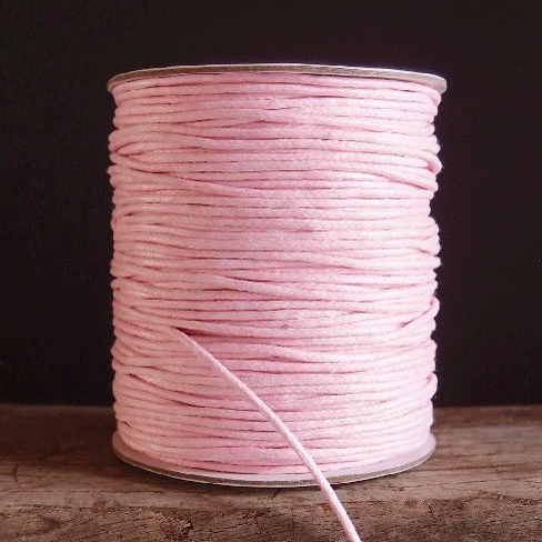 1.5 mm (1/16") Pink Round Waxed Cotton Cord Spool 91.5 m (300 ft) Harvest Imports