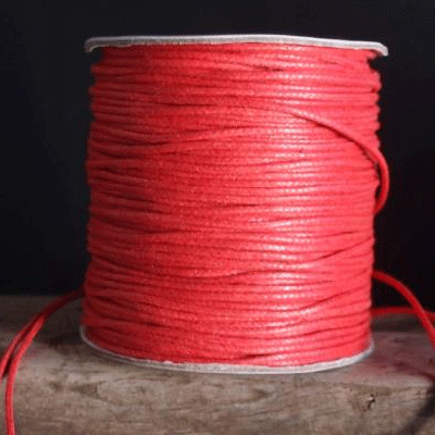 1.5 mm (1/16") Red Round Waxed Cotton Cord Spool 91.5 m (300 ft) Harvest Imports