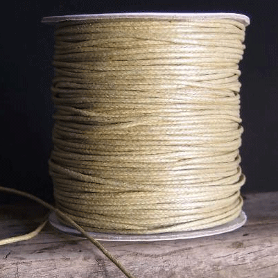 1.5 mm (1/16") Tan Round Waxed Cotton Cord Spool 91.5 m (300 ft) Harvest Imports