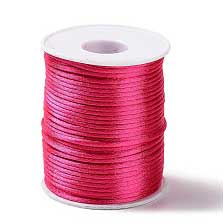 1.5 mm Fuchsia Polyester Rattail Satin Cord/Thread 49.2 yd (45 m) 280-