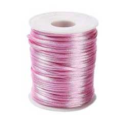 1.5 mm Deep Pink Polyester Rattail Satin Cord/Thread 49.2 yd (45 m) 280-
