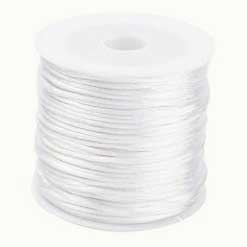 1.5 mm White Polyester Rattail Satin Cord/Thread 49.2 yd (45 m) 280-