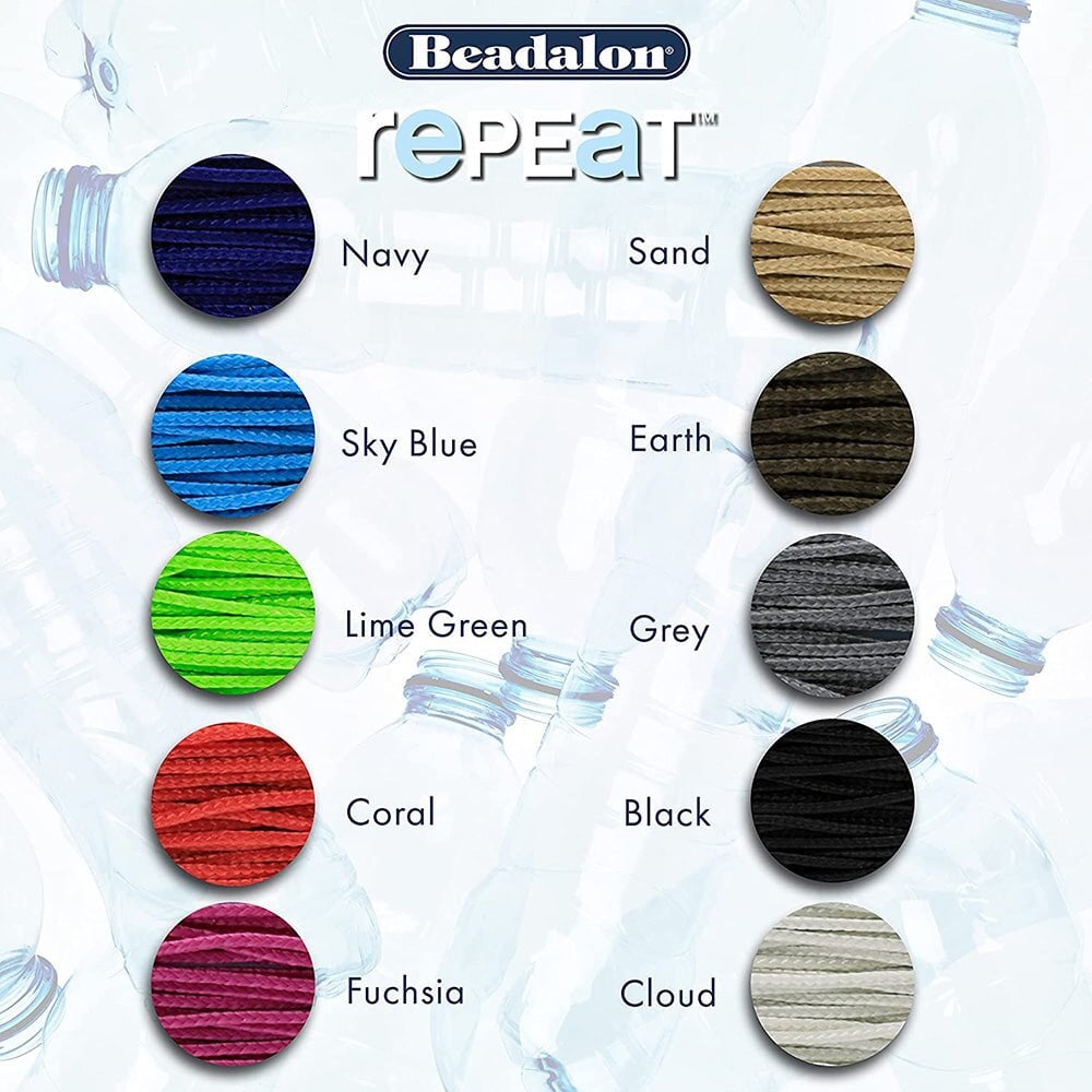 1.0 mm (.039") Cloud RePEaT Recycled PET Cord 5 m (16.4 ft) Beadalon