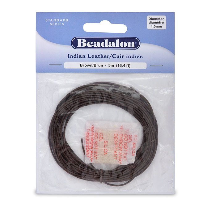 1.0 mm (.039") Genuine Real Brown Indian Leather 5 m (16.4 ft)