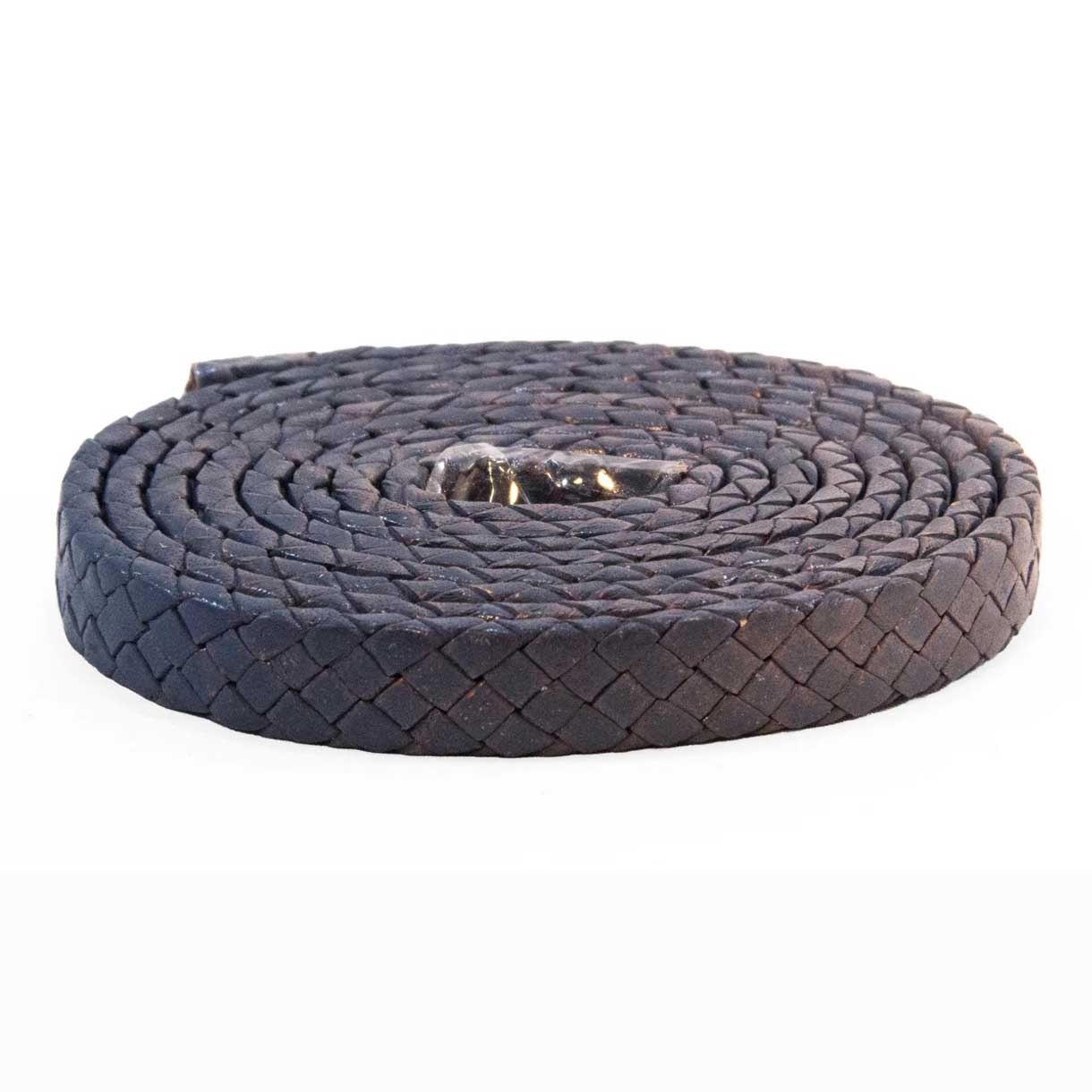 10.0 x 3.5 mm (3/8 x 1/8") Blue Antique Oval Braided Leather Cord 1 m (3.3 ft) Hemptique