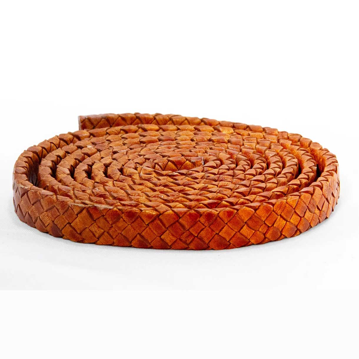 10.0 x 3.5 mm (3/8 x 1/8") Tan Antique Oval Braided Leather Cord 1 m (3.3 ft)