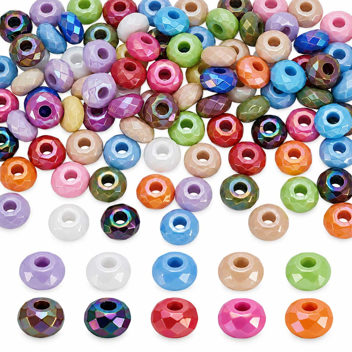 100 Pcs Faceted Opaque Acrylic Bead/Charm (1 set) 280-