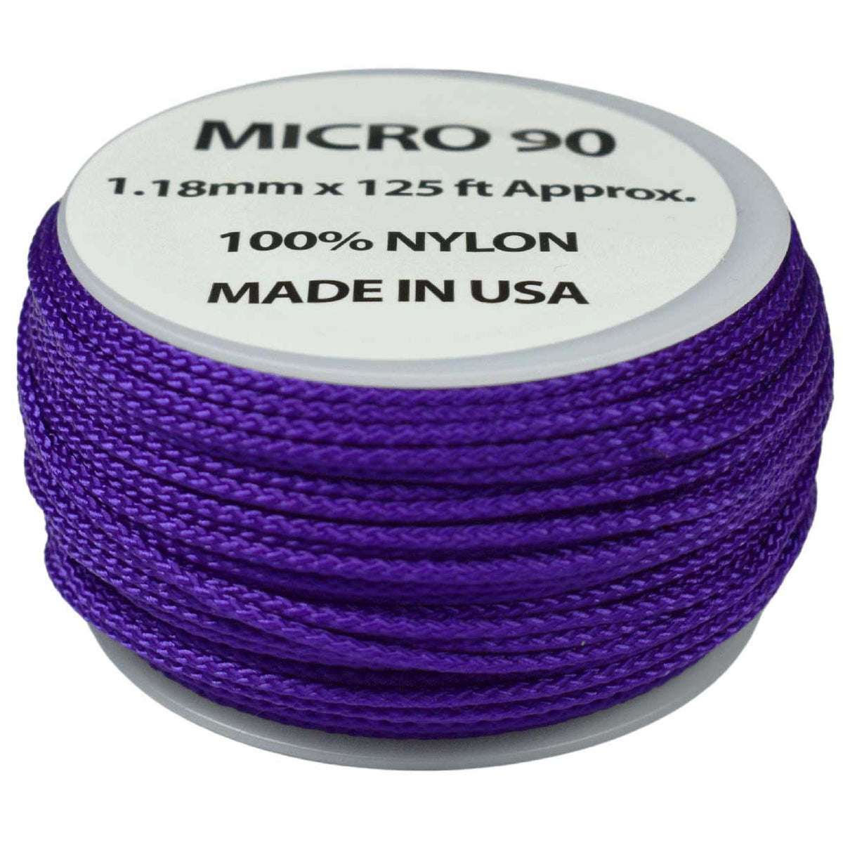 1.18 mm (3/64”) Micro Cord Acid Purple Made in the USA Nylon/Nylon (125 ft) El Wood Braiding Co