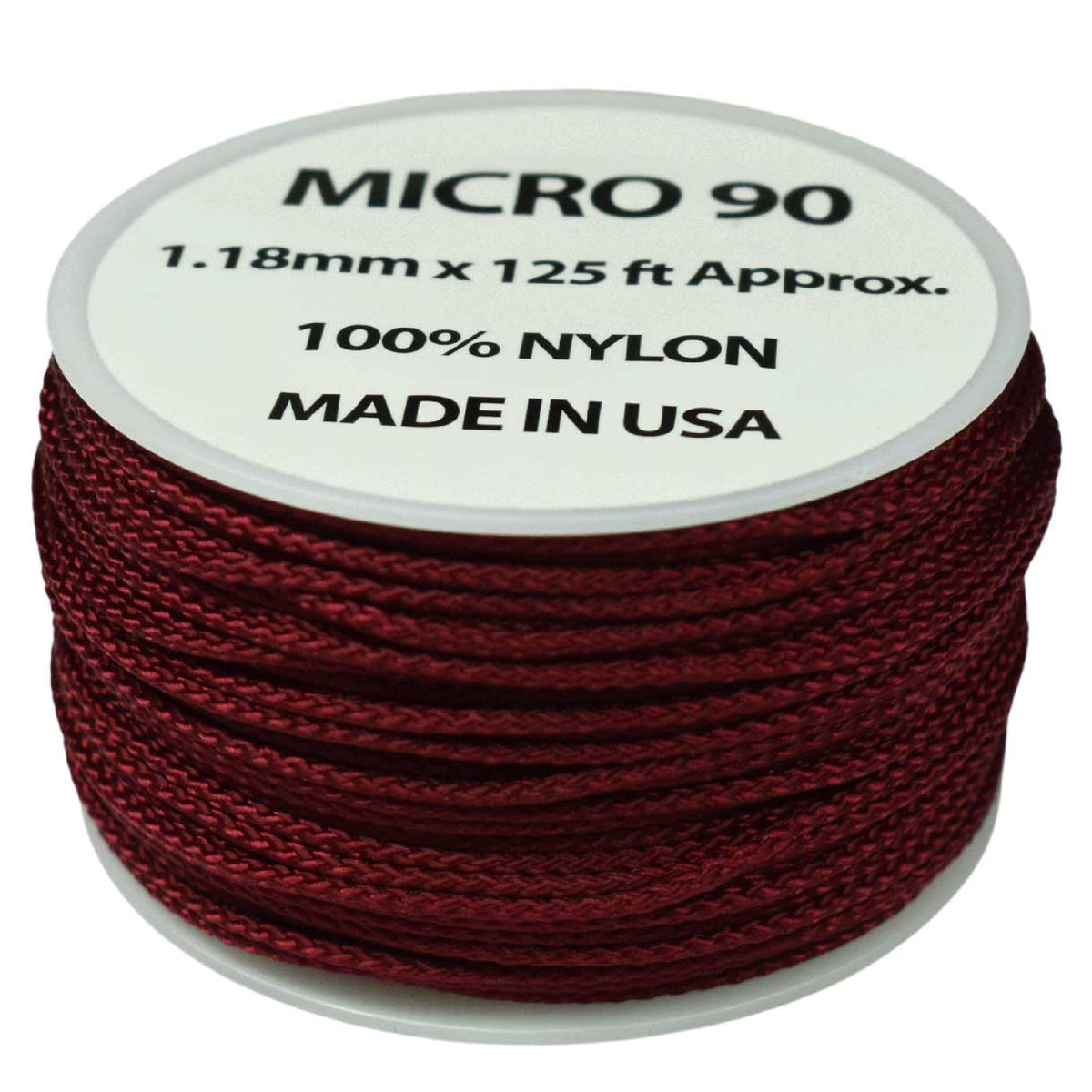 1.18 mm (3/64”) Micro Cord Burgundy Made in the USA (125 ft) El Wood Braiding Co