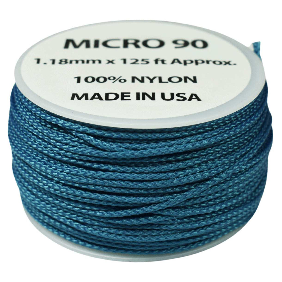 1.18 mm (3/64”) Micro Cord Caribbean Blue Made in the USA (125 ft) El Wood Braiding Co