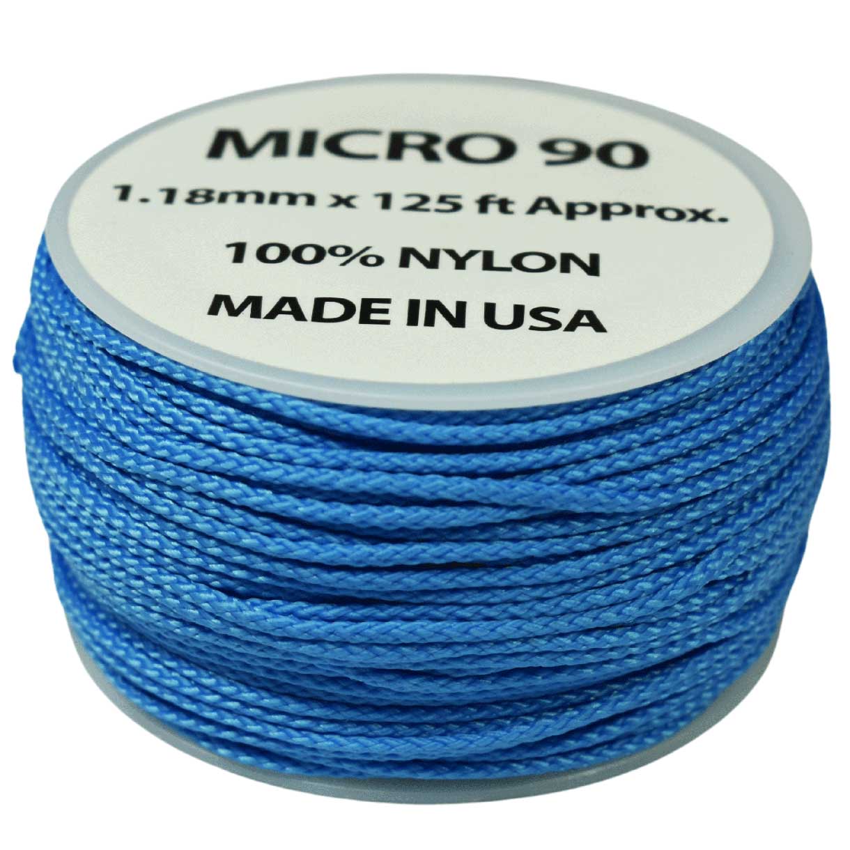 1.18 mm (3/64”) Micro Cord Colonial Blue Made in the USA Nylon/Nylon (125 ft) El Wood Braiding Co