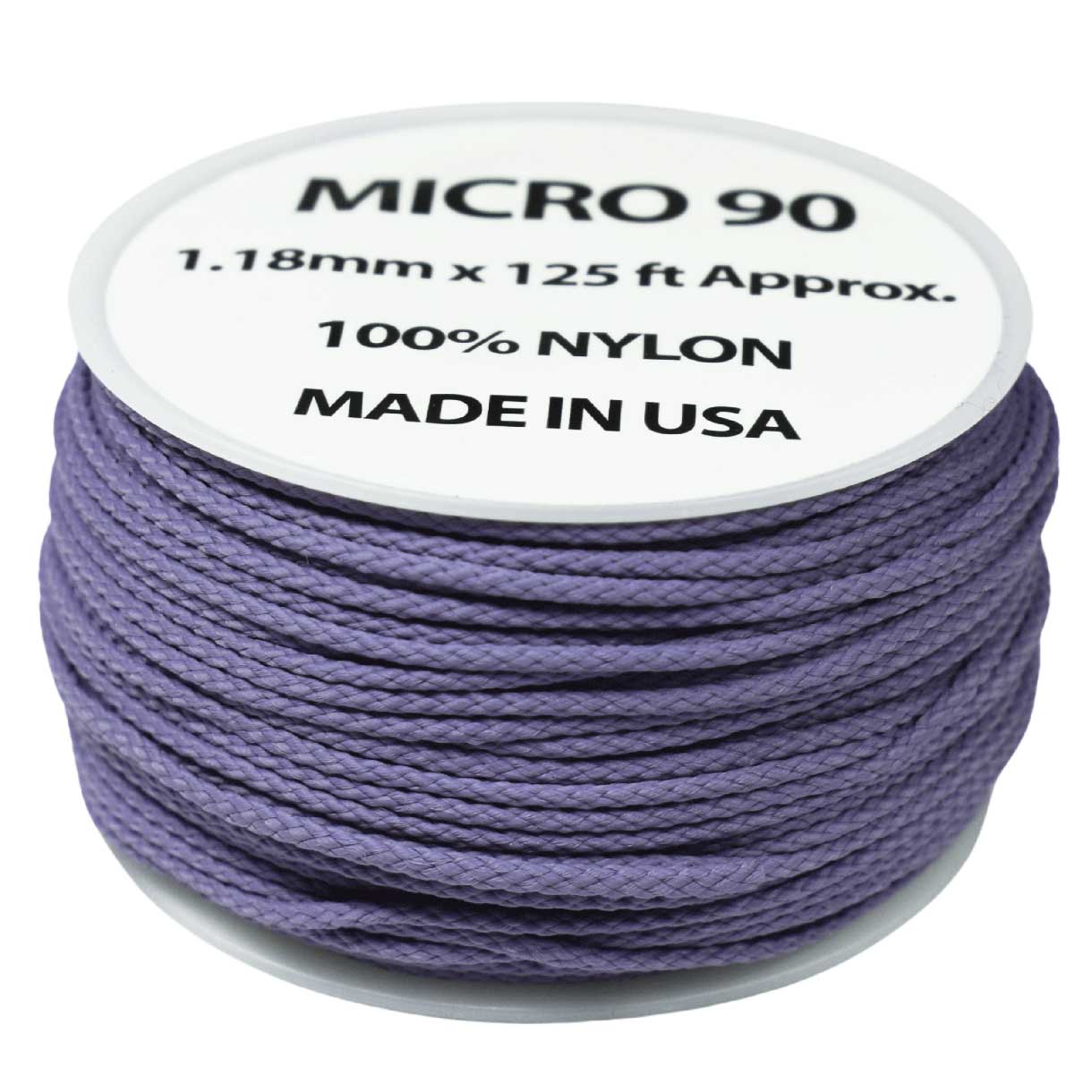 1.18 mm (3/64”) Micro Cord Lavender Purple Made in the USA Nylon/Nylon (125 ft) El Wood Braiding Co