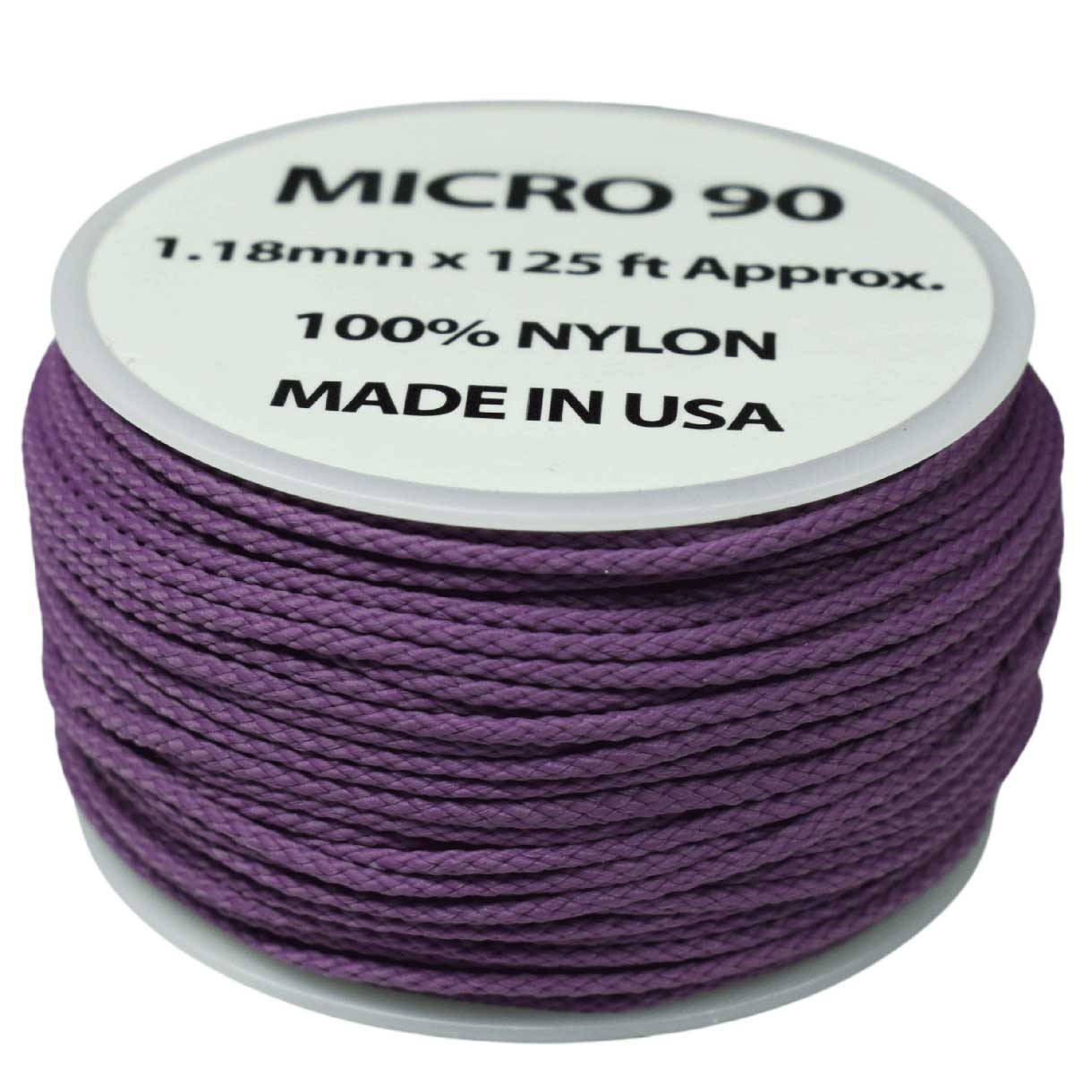 1.18 mm (3/64”) Micro Cord Lilac Made in the USA Nylon/Nylon (125 ft) El Wood Braiding Co