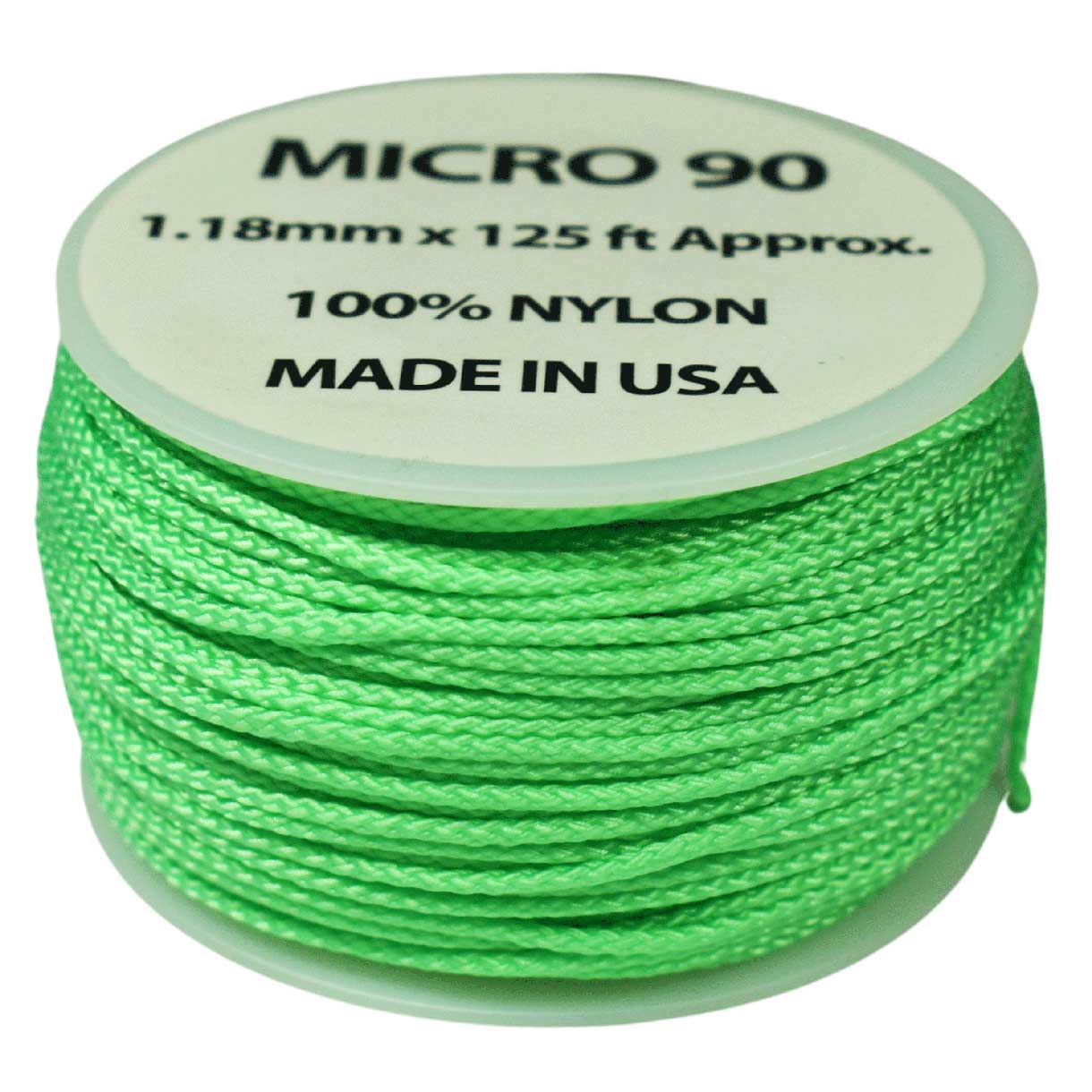 1.18 mm (3/64”) Micro Cord Mint Green Made in the USA Nylon/Nylon (125 ft) El Wood Braiding Co