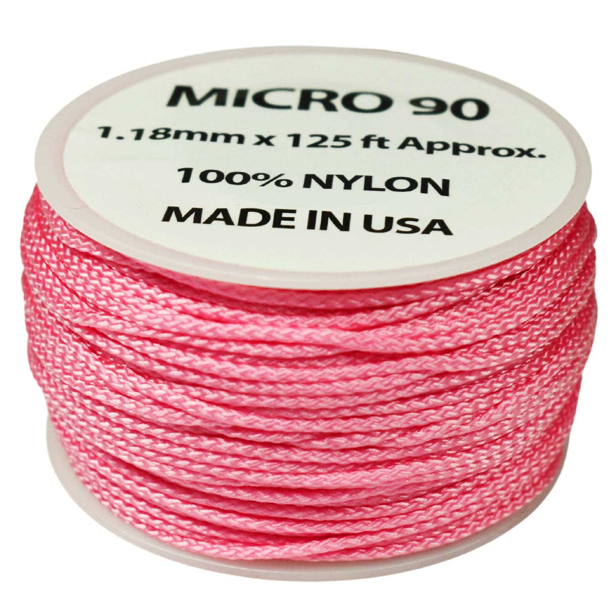 1.18 mm (3/64”) Micro Cord Light Rose Pink Made in the USA Nylon/Nylon (125 ft)