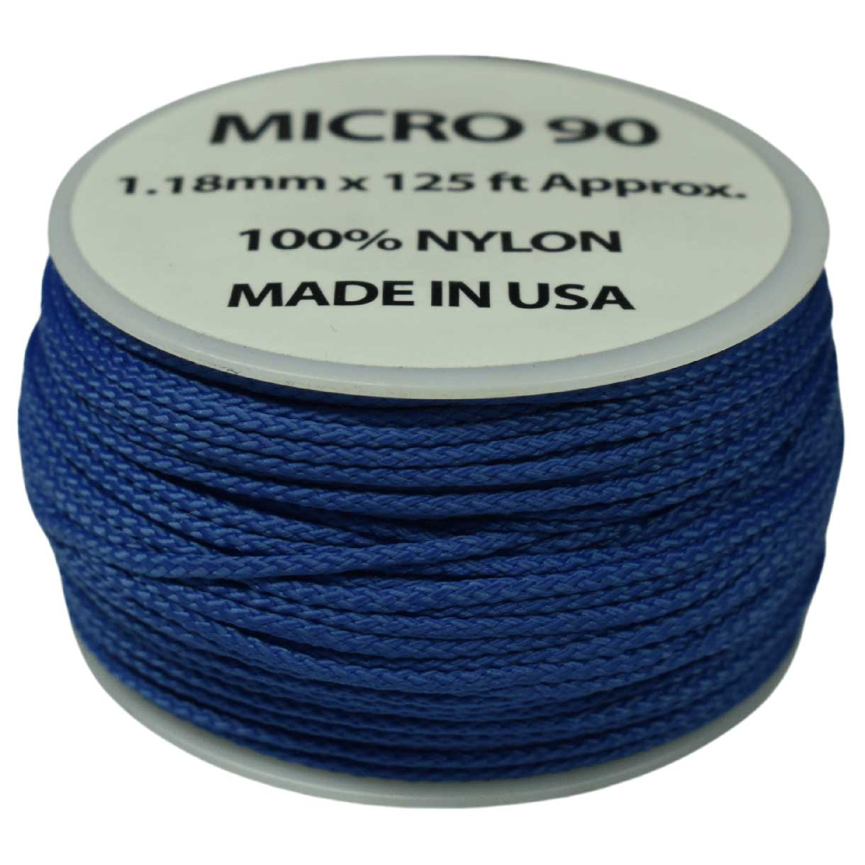1.18 mm (3/64”) Micro Cord Royal Blue Made in the USA Nylon/Nylon (125 ft) El Wood Braiding Co