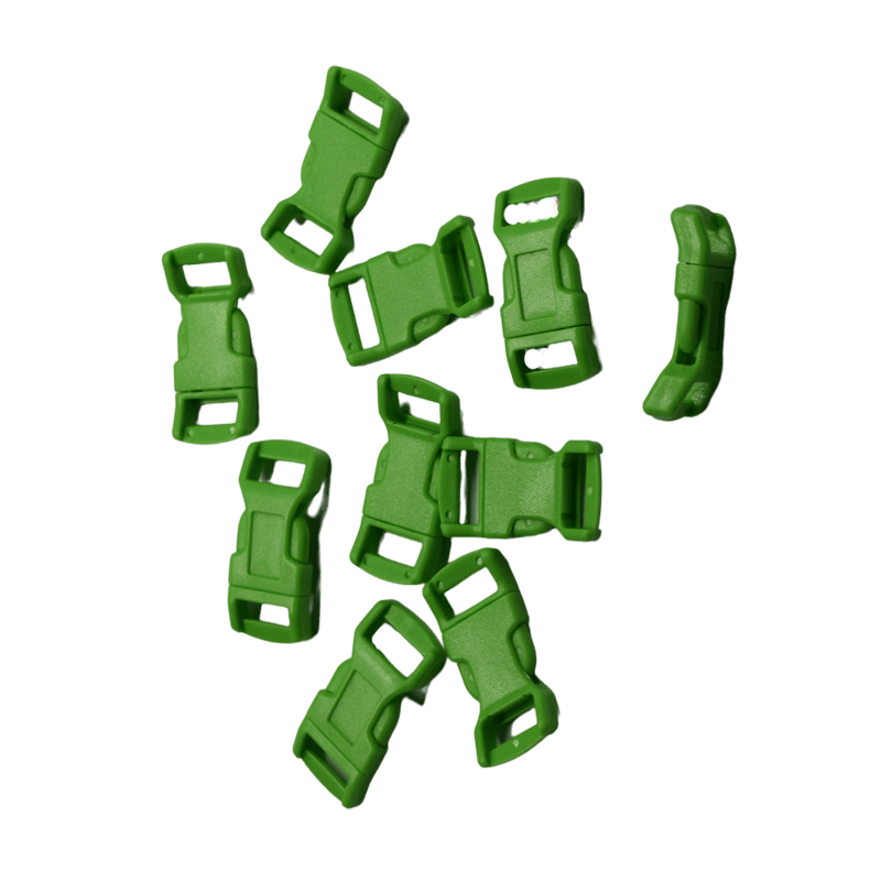 1/2" Green Curved Side Release Plastic Buckles (10 pack) Discounts Available paracordwholesale