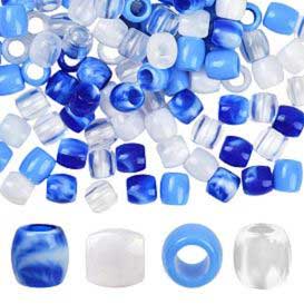 120 Pcs 4 Styles ABS Plastic Blue/White Imitation Pearl (1 Set) 280-