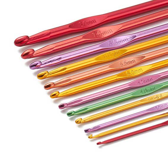 12 Pcs Aluminum Crochet Hook/Needles (1 Set) 280-