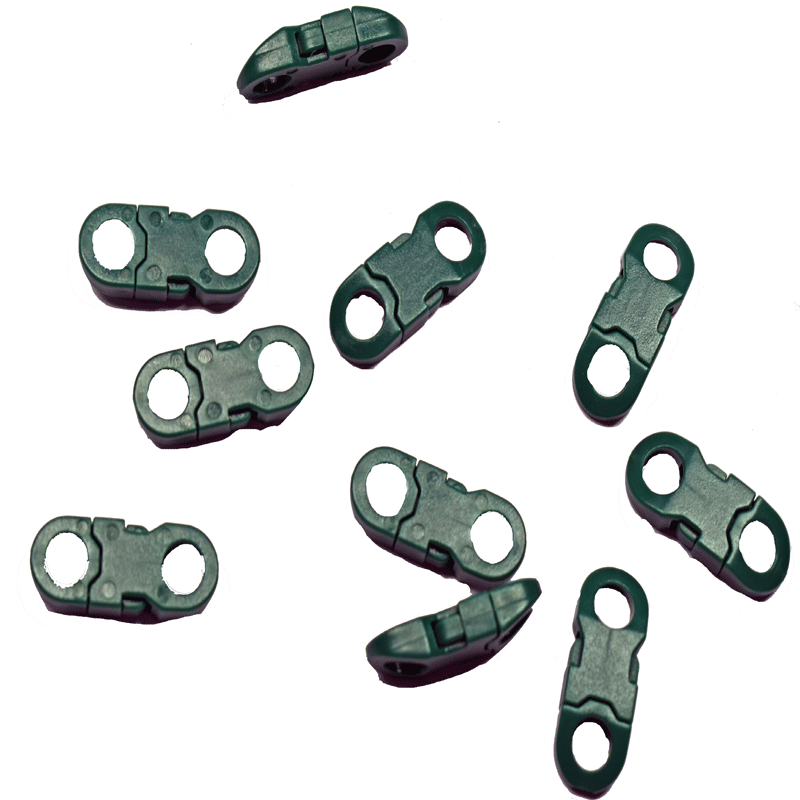 1/4" Dark Green Flat Plastic Side Release Buckles (10 Pack) Discounts Available paracordwholesale