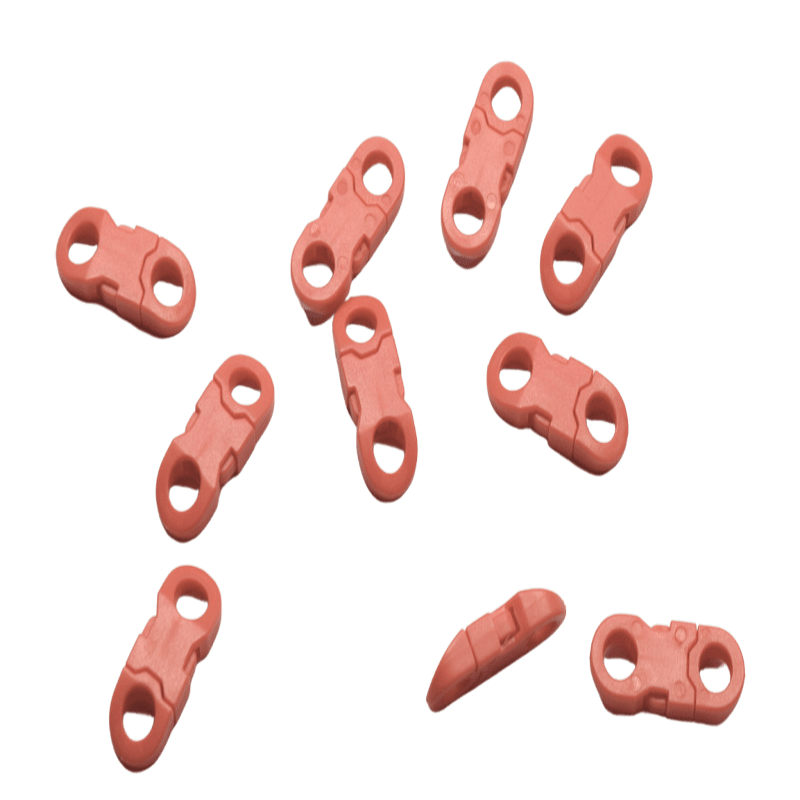 1/4" Light Red Flat Plastic Side Release Buckles (10 Pack) Discounts Available paracordwholesale