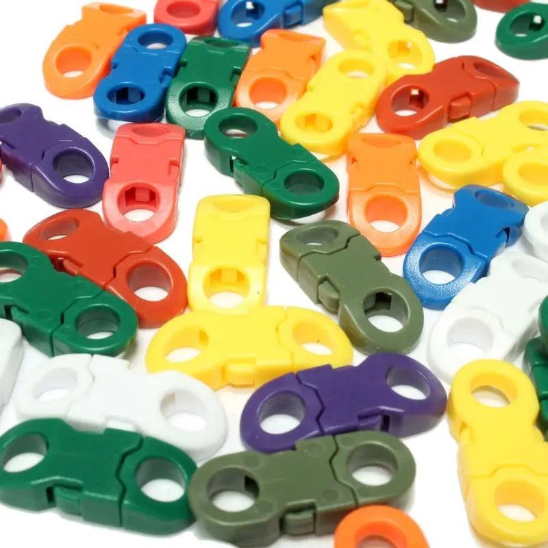 1/4" Random Color Mix Flat Plastic Side Release Buckles (50 Pack) paracordwholesale