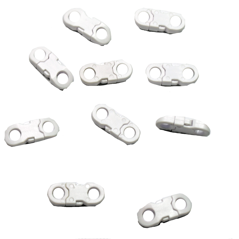 1/4" White Flat Plastic Side Release Buckles (10 Pack) Discounts Available paracordwholesale