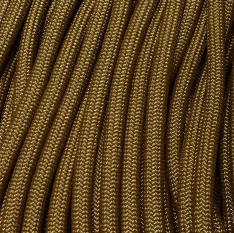 6.35 mm (1/4”)) Nylon Paramax Rope Coyote Brown Made in the USA Nylon/Nylon (100 ft) El Wood Braiding Co