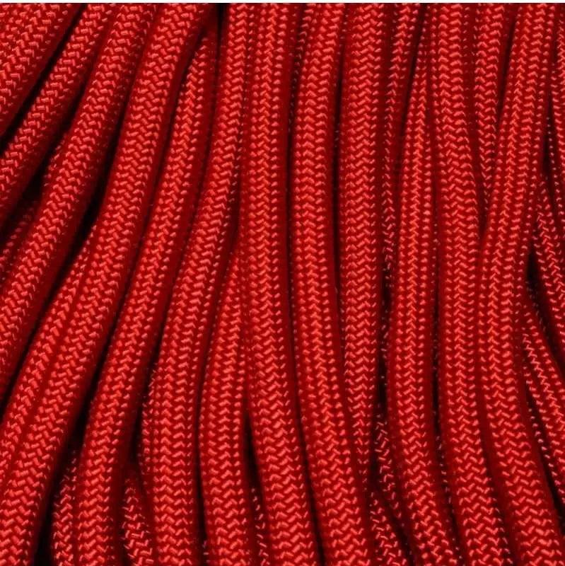 6.35 mm (1/4”) Nylon Paramax Rope Imperial Red Made in the USA Nylon/Nylon (100 ft) El Wood Braiding Co