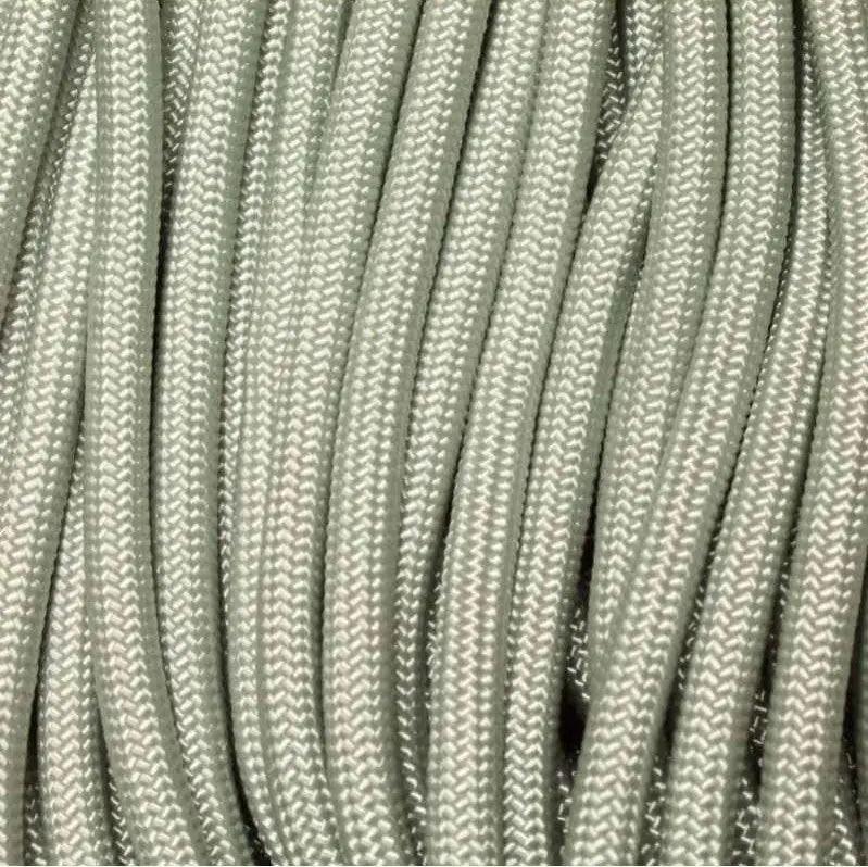 6.35 mm (1/4”) Nylon Paramax Rope Silver Gray Made in the USA Nylon/Nylon (100 ft) El Wood Braiding Co