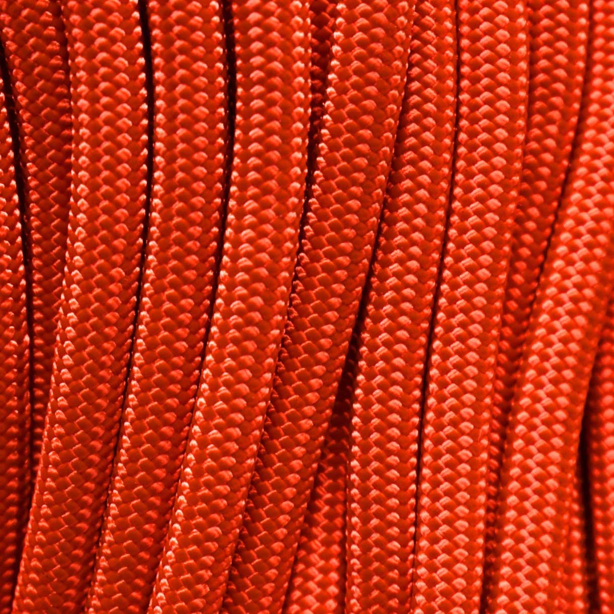 6.35 mm (1/4”) Nylon Paramax Rope Tangerine Made in the USA Nylon/Nylon (100 ft) El Wood Braiding Co