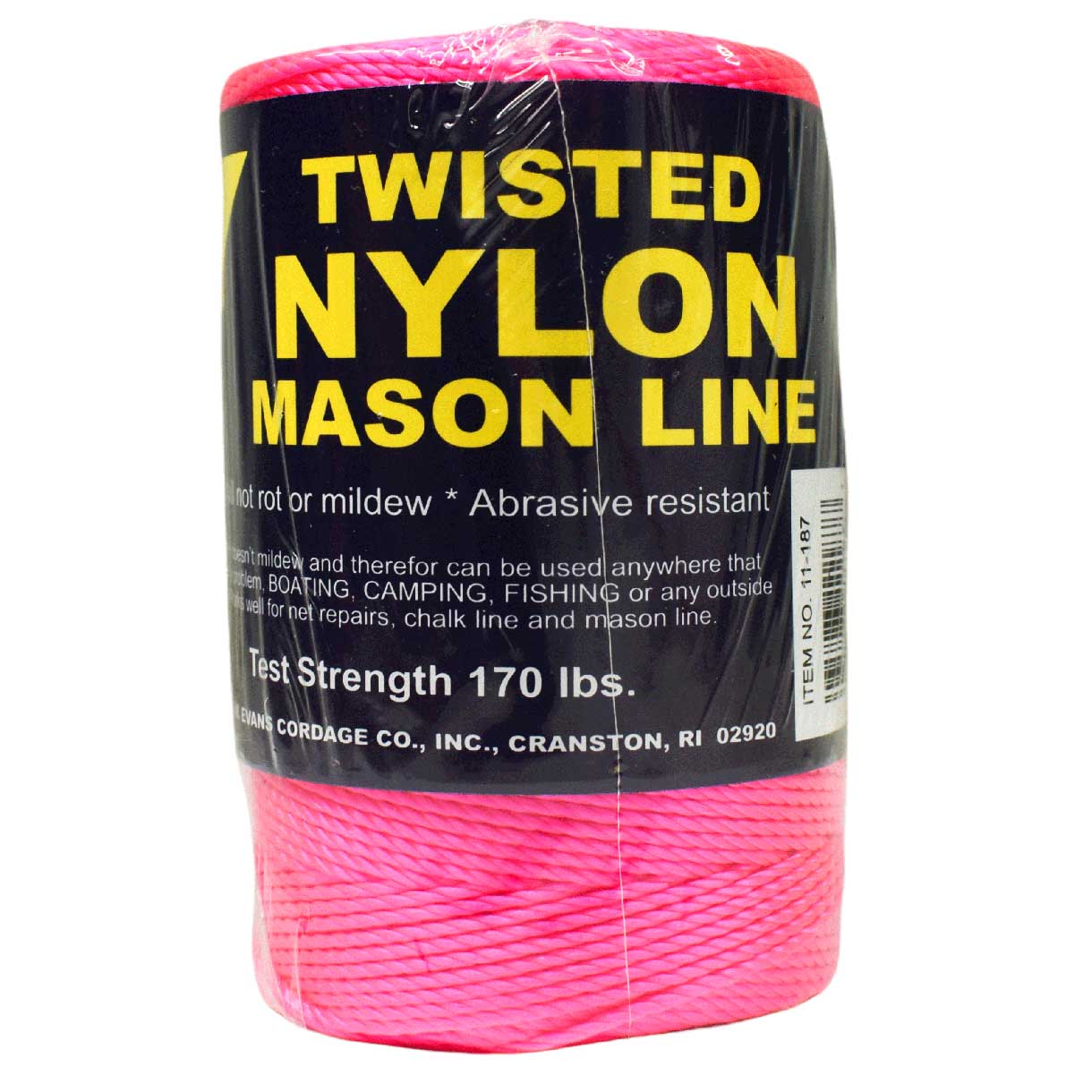 #18, 1.6 mm (1/16") Pink Twisted Nylon Mason Line 167 m (550 ft) T.W. Evans Cordage Co. Inc.