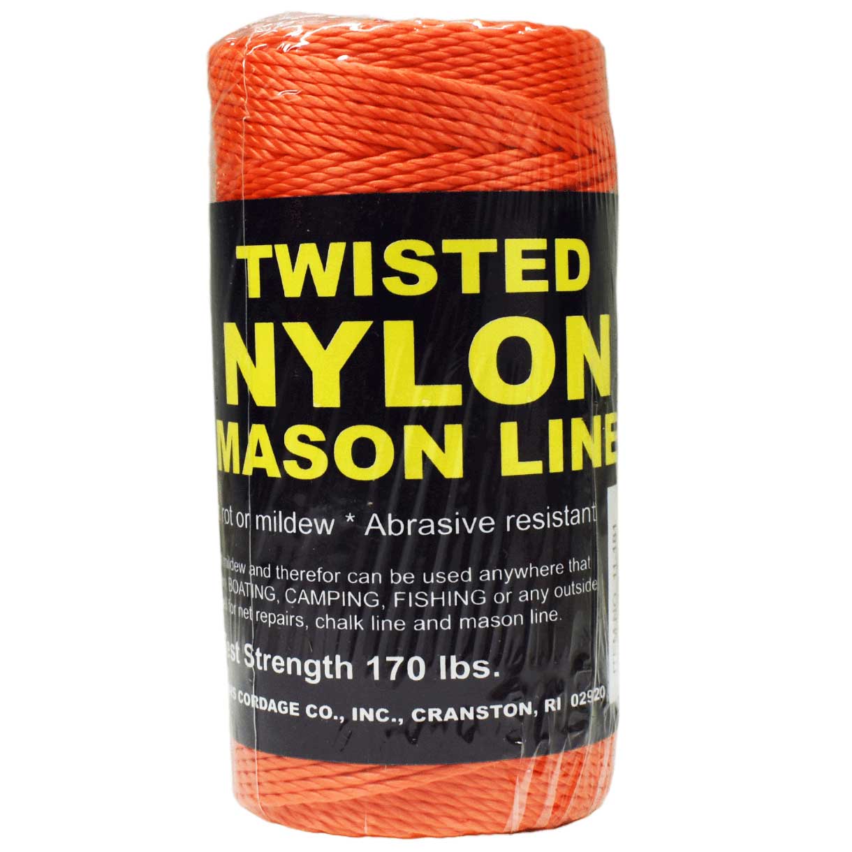 #18, 1.6 mm (1/16") Orange Twisted Nylon Mason Line 167 m (550 ft) T.W. Evans Cordage Co. Inc.
