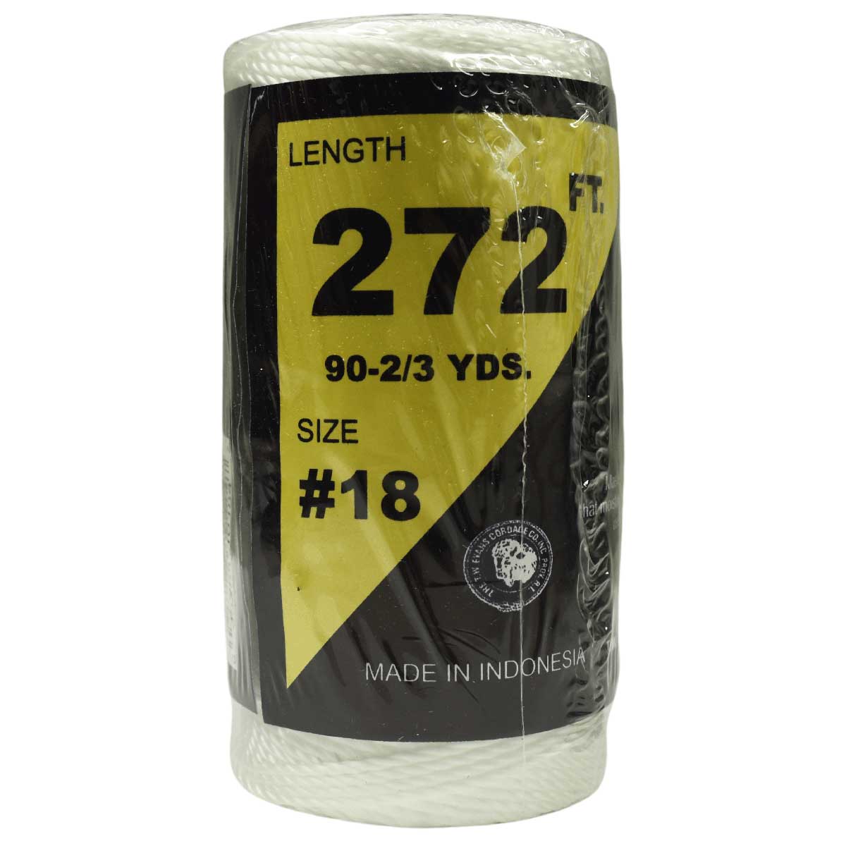 #18, 1.6 mm (1/16") White Twisted Nylon Mason Line 83 m (272 ft) T.W. Evans Cordage Co. Inc.