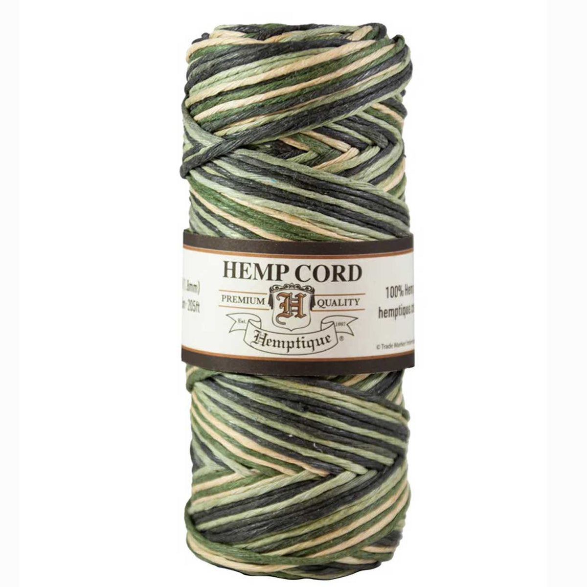 1.8 mm (5/64") Camo Variegated Hemp Twine/Cord Spool 62.5 m (205 ft) Hemptique